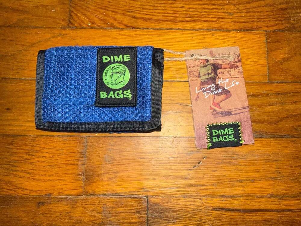 Dime Bags Tri-Fold Wallet Blue Hempster